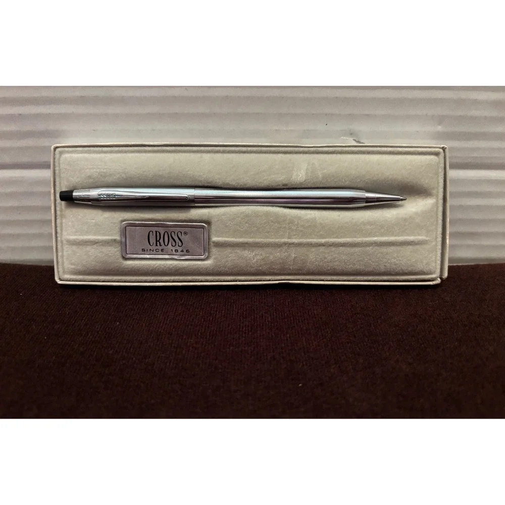 Cross Classic Century Ballpoint Pen Lustrous Chrome Silver Tone with Case